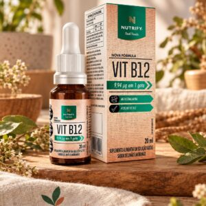 Vitamina B12 Líquida Nutrify – 20 ml | Limão e Morango