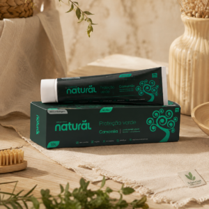 Creme Dental Natural com Extratos de Camomila, Melissa e Uva